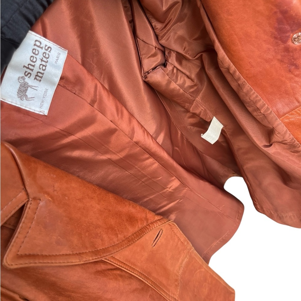 Sheep Mate’s Leather Jacket Vintage 70s Disco retro - Picture 12 of 14